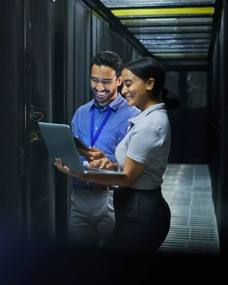 server-room-laptop-technician-people-software-management-system-upgrade-cyber-security-teamwork-data-center-engineer-programmer-employees-information-technology-programming